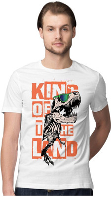 KRYONIX Printed Men Round Neck White T-Shirt