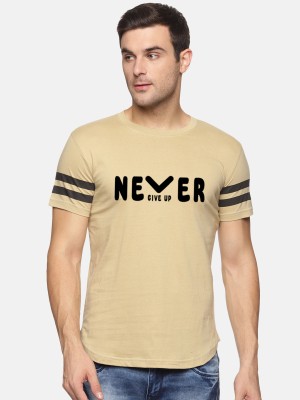 Trends Tower Printed Men Round Neck Beige T-Shirt