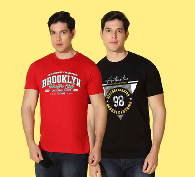WOOSTRO Graphic Print Men Round Neck Multicolor T-Shirt