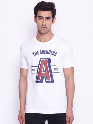 MARVEL By Metronaut Graphic Print Men Round Neck White T-Shirt