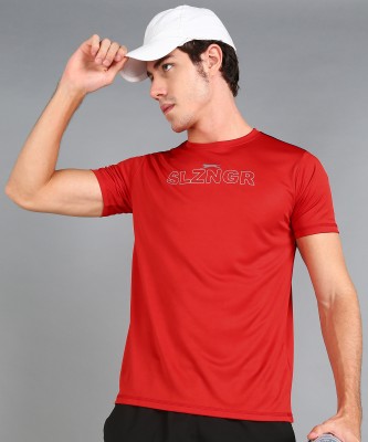 SLAZENGER Printed Men Round Neck Red T-Shirt