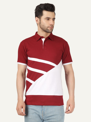 Fleximaa Colorblock Men Polo Neck Multicolor T-Shirt