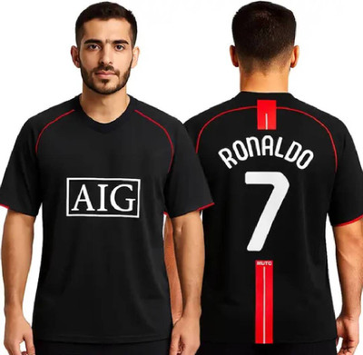 rjm Printed Men Polo Neck Black T-Shirt