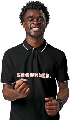 Fighterhero Printed Men Polo Neck Grey T-Shirt