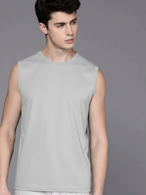 Jangoboy Solid Men Round Neck Grey T-Shirt