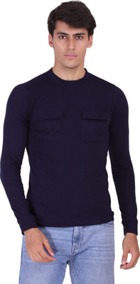 Styvibe Solid Men Round Neck Green T-Shirt