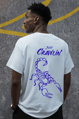 BLAKENTO Graphic Print, Printed, Typography Men Round Neck White T-Shirt