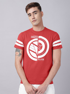 Free Authority Graphic Print Men Round Neck Red T-Shirt