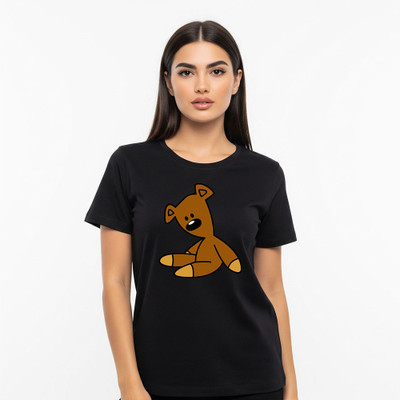 montae Graphic Print Women Round Neck Black T-Shirt