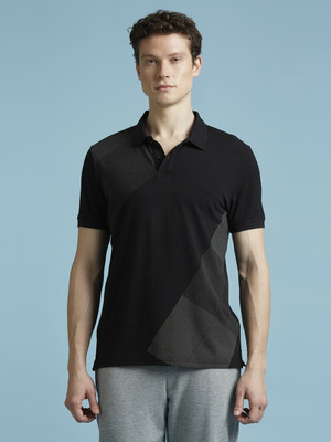Pepe Jeans Colorblock Men Polo Neck Black T-Shirt