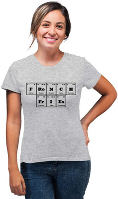 SmarTee Street Printed Women Round Neck Grey T-Shirt