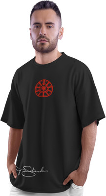 sova legacy Printed Men Round Neck Black T-Shirt