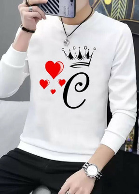 Snojh Printed Men Round Neck White T-Shirt