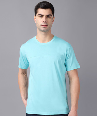 METRONAUT Solid Men Round Neck Light Blue T-Shirt