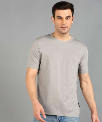 DENEGRI Solid Men Round Neck White T-Shirt