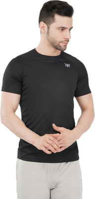 trend armour Solid Men Round Neck Black T-Shirt