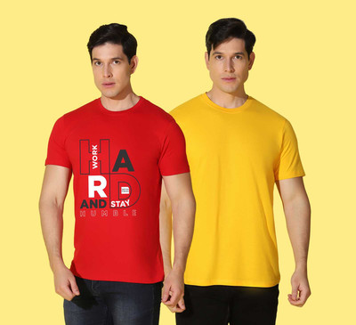 WOOSTRO Typography Men Round Neck Multicolor T-Shirt