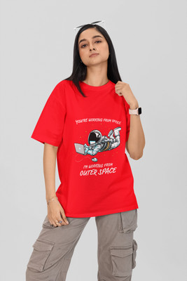 Stylewill Printed Women Round Neck Red T-Shirt