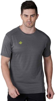 NIVIA Solid Men Round Neck Grey T-Shirt