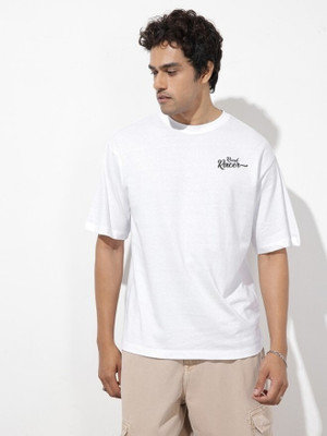 Roadster Graphic Print Men Round Neck White T-Shirt