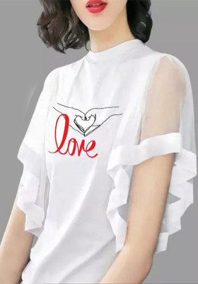 CNQFS FASHIOM Solid Women Round Neck White T-Shirt