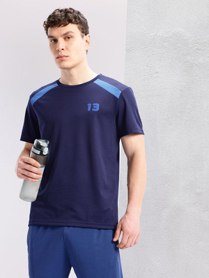 HRX by Hrithik Roshan Printed Men Round Neck Blue T-Shirt