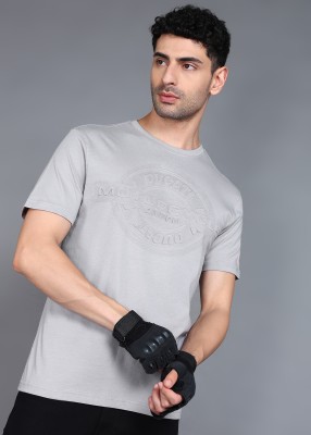 DUCATI Printed Men Round Neck Grey T-Shirt