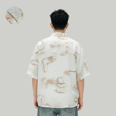 ml fashion Printed, Abstract Men Round Neck White T-Shirt