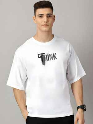 Moda Rapido Printed Men Round Neck White T-Shirt