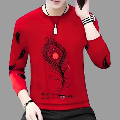 Ticoss Printed Men Round Neck Red T-Shirt