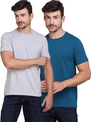 Cryptic Solid Men Round Neck Multicolor T-Shirt