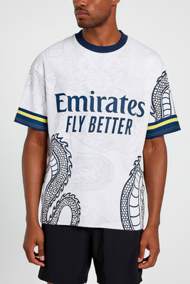 teky Printed Men Round Neck White T-Shirt