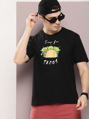 Kook N Keech Disney Graphic Print Men Round Neck Black T-Shirt