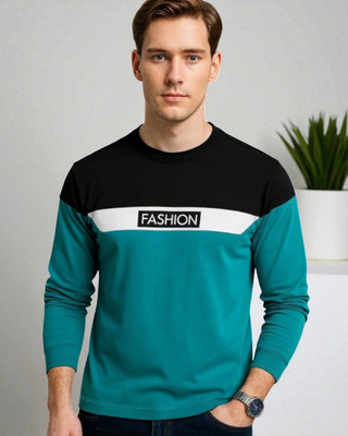 Teezler Printed Men Round Neck Green T-Shirt