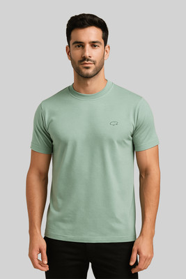 GO BIRDY Solid Men Polo Neck Green T-Shirt