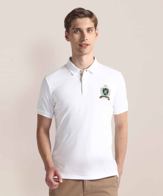 U.S. POLO ASSN. Solid Men Polo Neck White T-Shirt