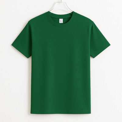 SONI BROS Solid Men Round Neck Green T-Shirt