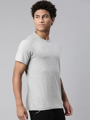 mahankmk Self Design Men Round Neck Grey T-Shirt