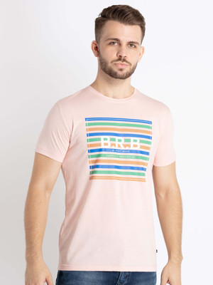 Status Quo Printed, Typography Men Round Neck Pink T-Shirt