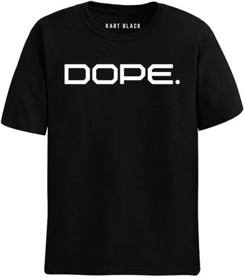 KART BLACK Self Design Men Round Neck Black T-Shirt