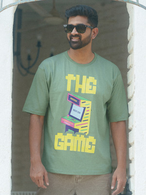 MANIAC Printed Men Round Neck Green T-Shirt