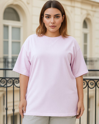 BEWAKOOF Solid Women Round Neck Pink T-Shirt