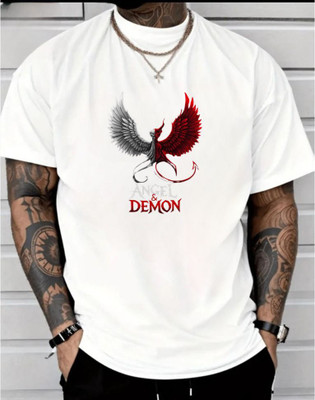 BLOSSOMTRADER Printed Men Round Neck White T-Shirt