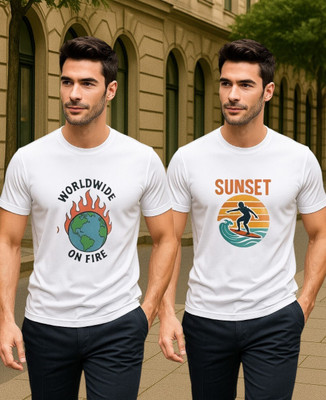 Berlin Printed Men Crew Neck White T-Shirt