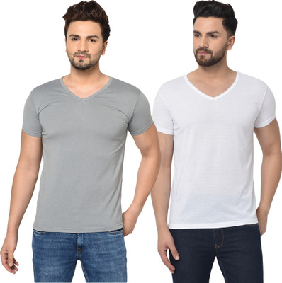 Tresna Fab Solid Men V Neck Multicolor T-Shirt