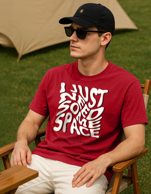 Veirdo Printed Men Round Neck Red T-Shirt