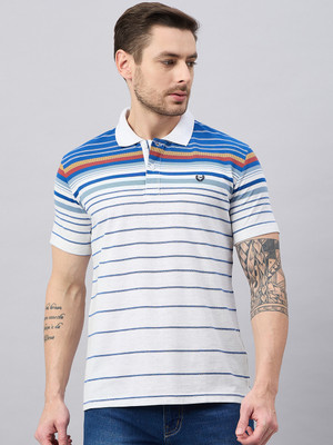 DUKE Striped Men Polo Neck Multicolor T-Shirt