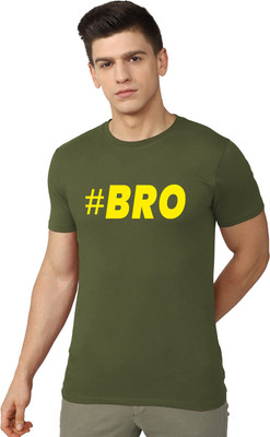 RULEDBYSUN Typography Men Round Neck Green T-Shirt