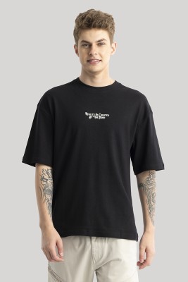 Snitch Graphic Print Men Round Neck Black T-Shirt