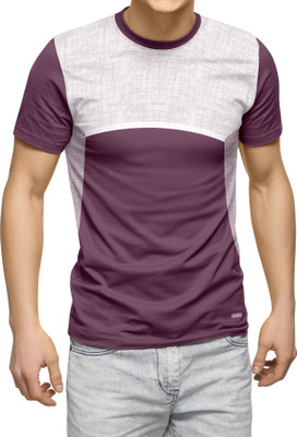 dhaari by unique creation Printed Men Round Neck Purple, Grey T-Shirt